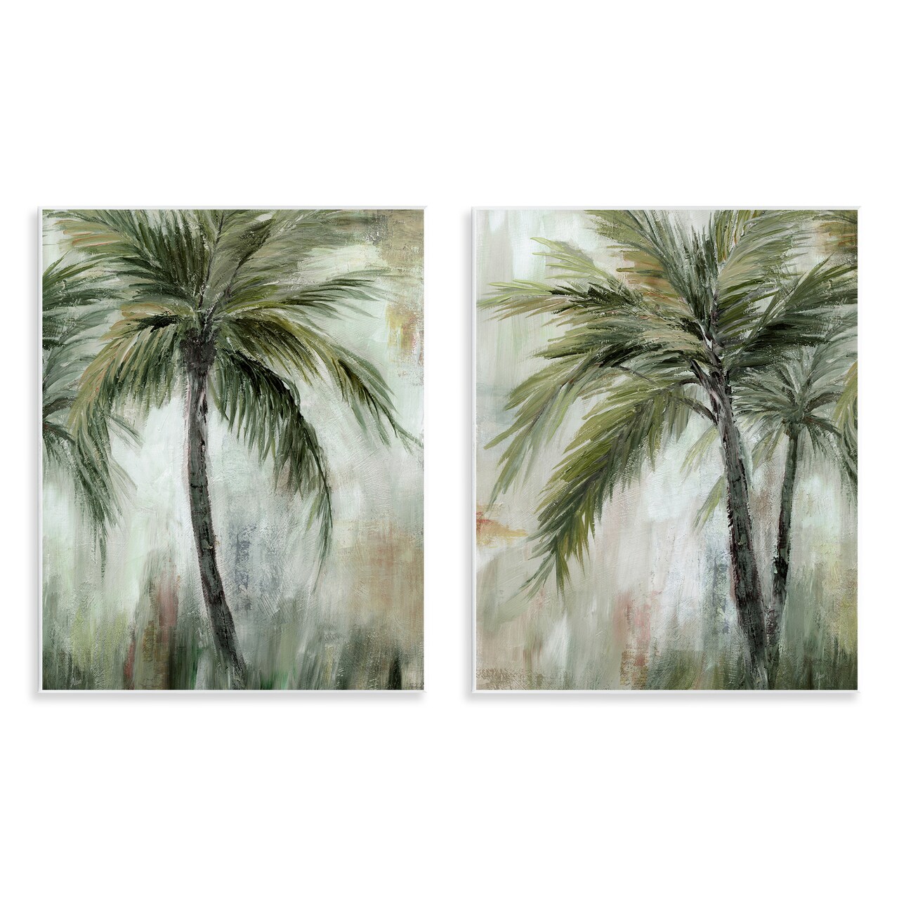 Stupell Industries Palm Trees Impressions 2pc Wall Plaque Art Set Design by Nan